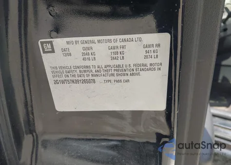 2009 Chevrolet Impala Lt from USA, damaged, VIN 2G1WT57K091265078